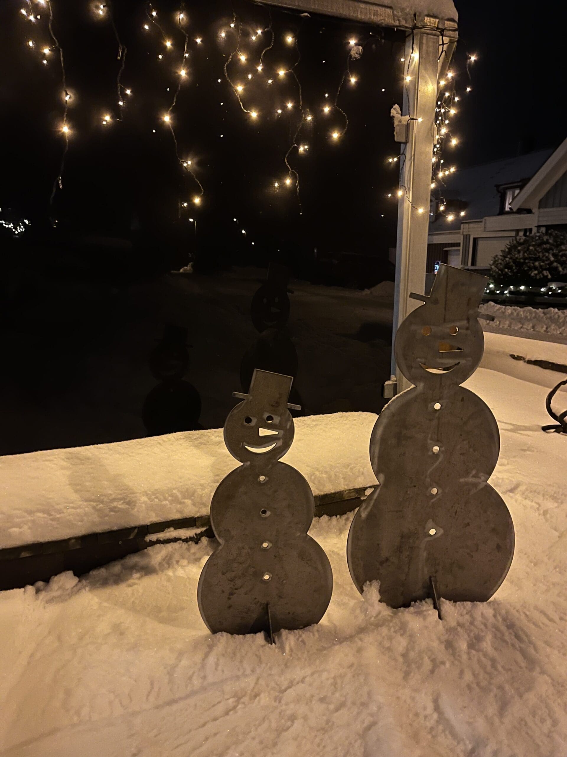 Cortén snögubbe
